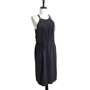 Vena Cava Black Silk Midi Dress 4 Grunge Goth Whimsigoth Festival Designer 90s